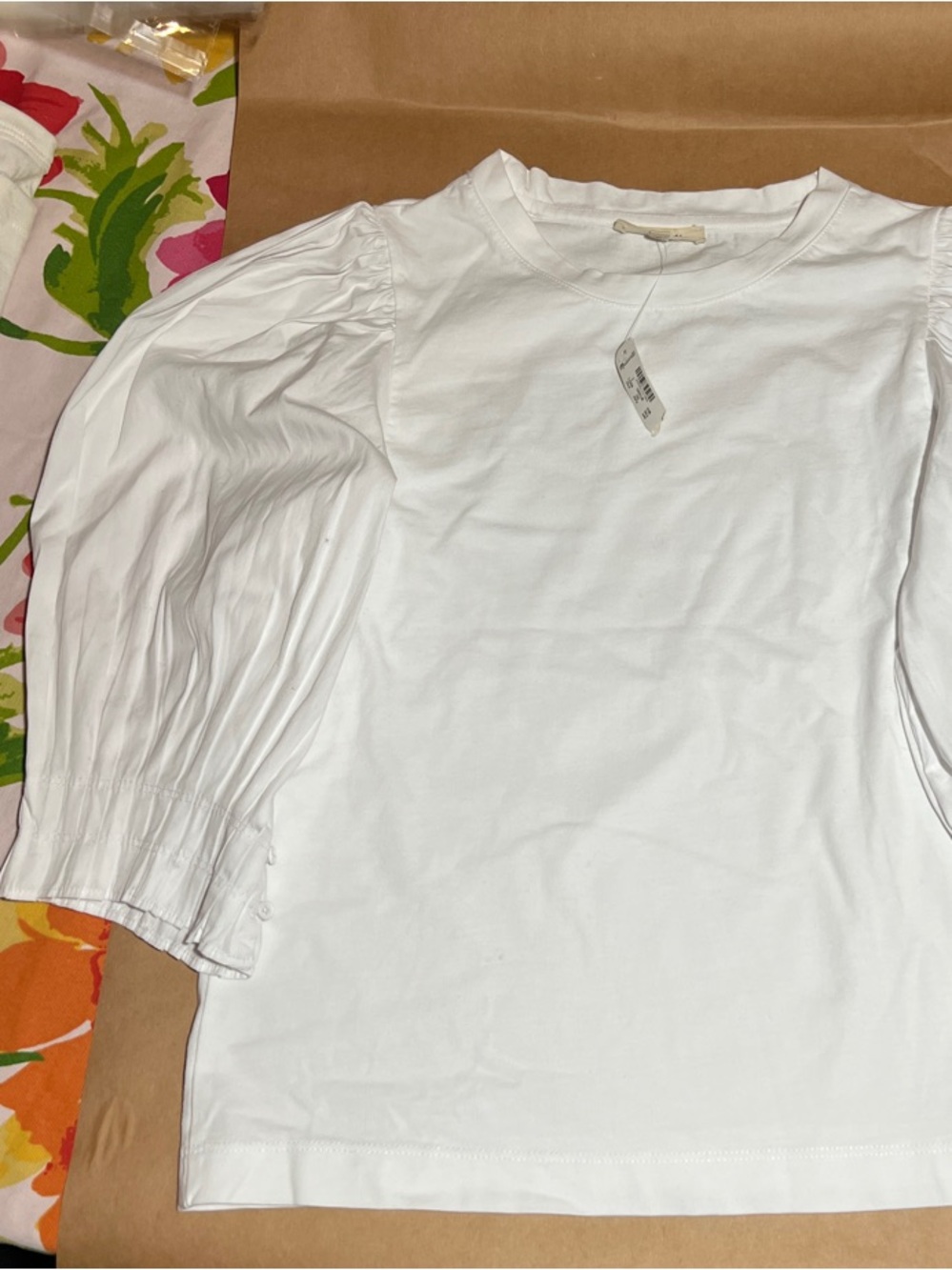 Madewell White Puff-Sleeve Tee